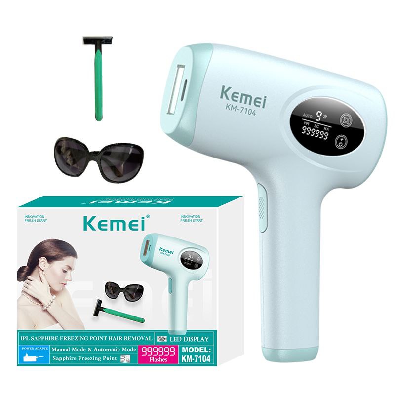 جهاز إزالة الشعر بالليزر Kemei KM 7104 مليون ومضة  يدوي وأوتوماتيك