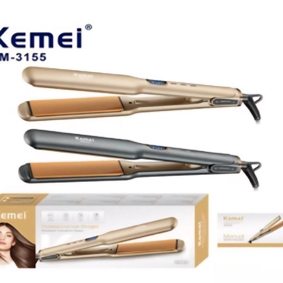 مكواة فرد الشعر Kemei 3155  تسخين سريع ونتائج احترافية