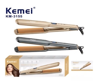 مكواة فرد الشعر Kemei 3155  تسخين سريع ونتائج احترافية