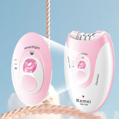 ماكينة إزالة الشعر كيمي KM-188 للسيدات قابلة للشحن