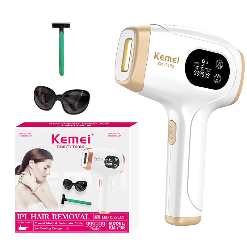جهاز إزالة الشعر بالليزر Kemei 7106  تقنية IPL للاستخدام المنزلي